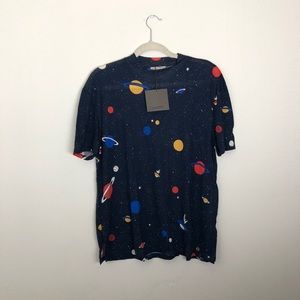 ZARA graphic galaxy mock neck top NWT SZ small